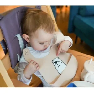 Baveta din silicon ajustabila Kidnort Retter Brun