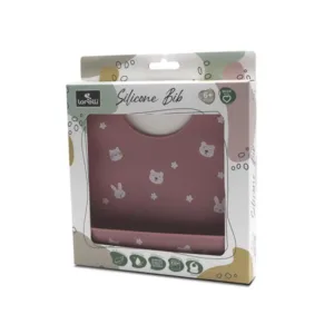 Baveta din silicon cu buzunar frontal