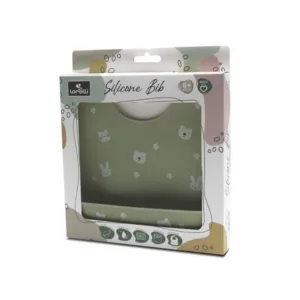 Baveta din silicon cu buzunar frontal