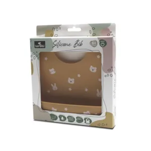 Baveta din silicon cu buzunar frontal