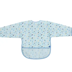 Baveta impermeabila KikkaBoo cu maneci si buzunar Arty Blue Pattern