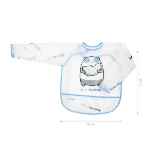 Baveta impermeabila cu manecI 33x35 cm Akuku Bursuc albastru