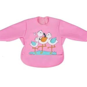 Baveta impermeabila cu maneci lungi Sevi Bebe roz