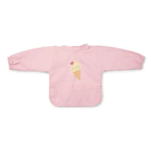 Baveta impermeabila cu maneci si buzunar Ice Cream pink