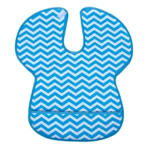 Baveta impermeabila cu protectii pentru umeri SeviBebe Blue Zig Zag