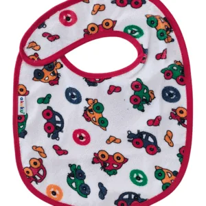 Baveta impermeabila din bumbac cu inchidere velcro 23x20cm Akuku Cars