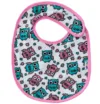 Baveta impermeabila din bumbac cu inchidere velcro  23x20cm Akuku Pink Owls
