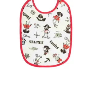 Baveta impermeabila din bumbac cu inchidere velcro  23x20cm Akuku Pirati
