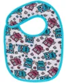 Baveta impermeabila din bumbac cu inchidere velcro  23x20cm Akuku Turquoise Owls