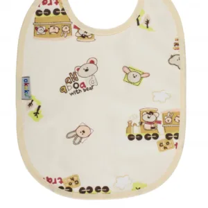 Baveta impermeabila din bumbac cu inchidere velcro  23x20cm Akuku beige