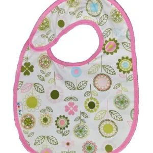 Baveta impermeabila din bumbac cu inchidere velcro  23x20cm Akuku flori