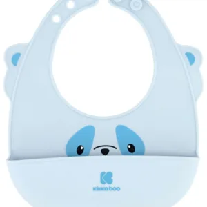 Baveta pentru bebelusi KikkaBoo Blue din silicon