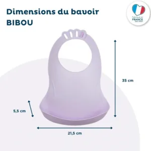 Baveta pentru bebelusi cu sistem colector al hranei Lilas Thermobaby