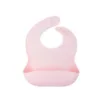 Baveta reglabila din silicon moale pentru bebelusi Oaki roz pal