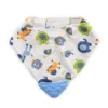 Baveta tip bandana cu jucarie dentitie bumbac blue