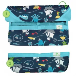 Bavetica Green Sprouts Pink Wildflower multifunctionala cu maneci lungi 2T-4T