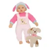 Bebelus 41 cm cu corp moale si catelus din plus Bambolina