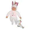Bebelus 41 cm cu corp moale si unicorn din plus Bambolina