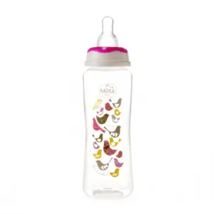 Biberon 250 ml si tetina silicon 3+ roz