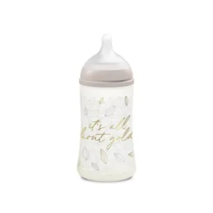 Biberon 270 ml tetina fiziologica SX Pro cu debit mediu gri gold premium