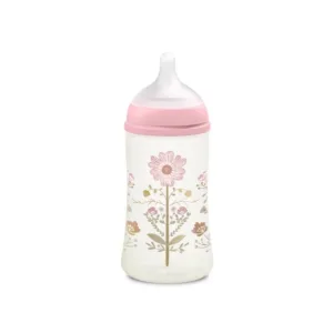 Biberon 270 ml tetina fiziologica SX Pro cu debit mediu roz gold premium