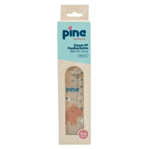 Biberon Clasic cu tetina nr 1 alb 0-6 luni Pine Natura 250 ml