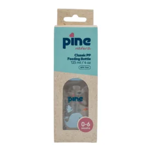 Biberon Clasic cu tetina nr 1 albastru 0-6 luni Pine Natura 125 ml