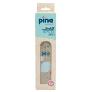Biberon Clasic cu tetina nr 1 albastru 0-6 luni Pine Natura 250 ml