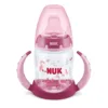 Biberon Nuk First Choice 150ml cu toarte si adaptor din silicon roz 6 luni+