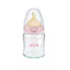 Biberon Nuk First Choice Plus Sticla 120ml tetina latex M 0-6 luni roz