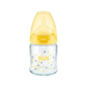 Biberon Nuk First Choice Plus Sticla 120ml tetina silicon M 0-6 luni galben