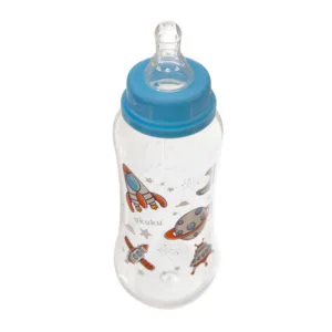 Biberon anticolici Akuku 250ml Space Blue cu tetina din silicon