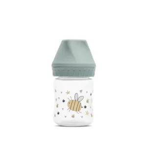Biberon cu gat larg My Friend tetina moale din silicon 0 luni+ 125 ml Iceberg Green