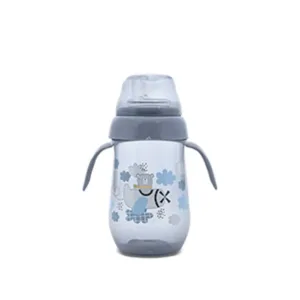 Biberon cu gat larg si manere Lorelli My Friend Cameo Blue 260 ml