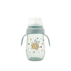 Biberon cu gat larg si manere Lorelli My Friend Iceberg Green 260 ml
