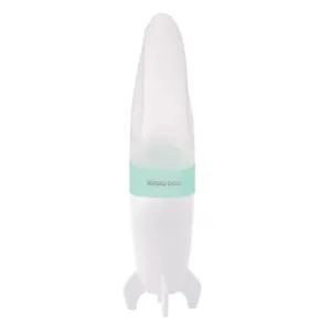 Biberon cu lingurita silicon Kikka Boo Rocket Mint 90 ml