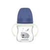 Biberon cu manere si tetina silicon Canpol Easy Start Sleepy Koala 120 ml Albastru