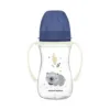 Biberon cu manere si tetina silicon Canpol Easy Start Sleepy Koala 240 ml Albastru