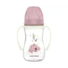 Biberon cu manere si tetina silicon Canpol Easy Start Sleepy Koala 240 ml Roz