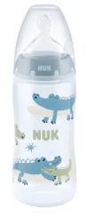 Biberon cu tetina din silicon Nuk First Choice 300 ml 0-6 luni Albastru animale