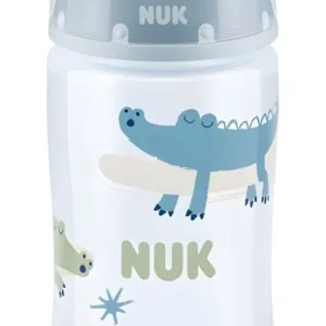 Biberon cu tetina din silicon Nuk First Choice 300 ml 0-6 luni Albastru animale