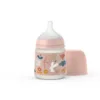 Biberon cu tetina din silicon cu debit lent SX Pro Suavinex 150 ml roz