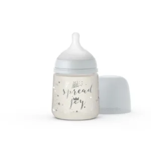 Biberon cu tetina fiziologica SX Pro cu debit lent Suavinex 150 ml gri