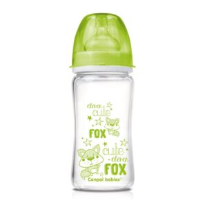 Biberon de sticla 240 ml Canpol Easy Start Cute Fox