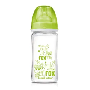 Biberon de sticla 240 ml Canpol Easy Start Cute Fox