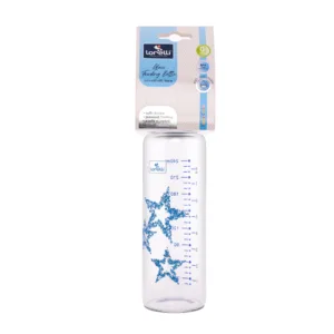 Biberon din sticla cu tetina anticolici 240 ml Blue