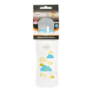 Biberon gat larg 270 ml cu tetina silicon 3+ Minut Baby turcoaz