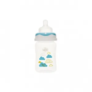 Biberon gat larg Minut Baby cu tetina silicon 150 ml turcoaz