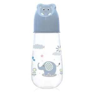 Biberon polipropilena cu tetina silicon Lorelli Baby Care Animals 125 ml 0+ Moonlight Blue
