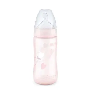 Biberon polipropilena cu tetina silicon Nuk First Choice 300 ml Rose